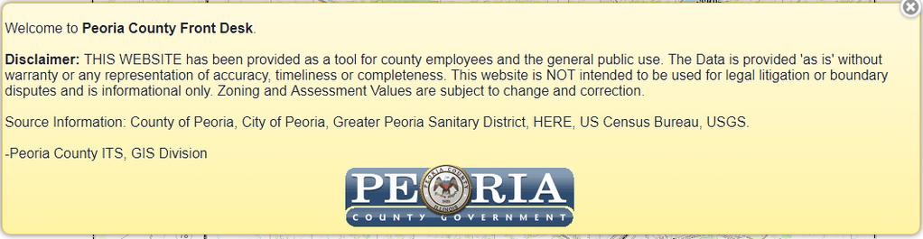 Peoria County Front Desk Map Application Quick Guide, 2017 At a First Glance This guide will tell users all they need to know about the Peoria County Front Desk application which can be found