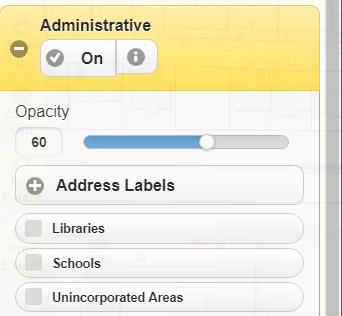 Administrative (Folder) Address labels, libraries, schools, unincorporated areas, real estate areas, Peoria Urban Enterprise