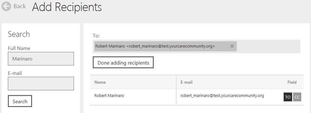 Add Recipient and Add Attachment options. options. The Create Messages page will display. 2. Complete the following fields.