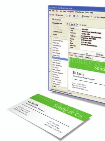 Scan business cards or drag-and-drop from electronic documents. Sync to your Windows mobile devices, smart phone, Blackberry. Revitalize the way you look at managing your contacts.