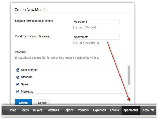 Add Custom Modules Only users with administrator profile have the permission to create modules in your organization's SalesGrow CRM account. To add custom modules 1.