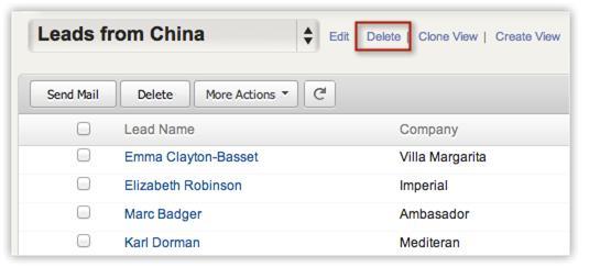 Please note that the pre-defined list views cannot be deleted. To delete custom list views 1. Click the [Module] Tab.