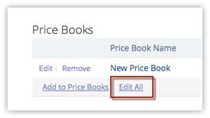 3. In the Price Books Related List, click the Edit All link. 4. In the Edit List Prices section, enter the new prices manually. 5. Click Save List Prices.