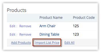 Click Save List Prices. To use the Import option, 1. Click the Price Books module. 2.