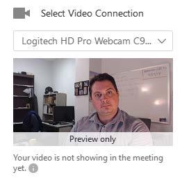 Connecting Video 1. Beneath the Select Video Connection header, choose your webcam from the drop-down menu.