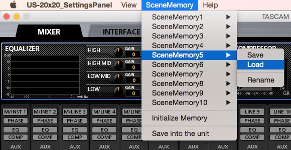 You can save the current settings in a different scene memory beforehand if you like. 1.