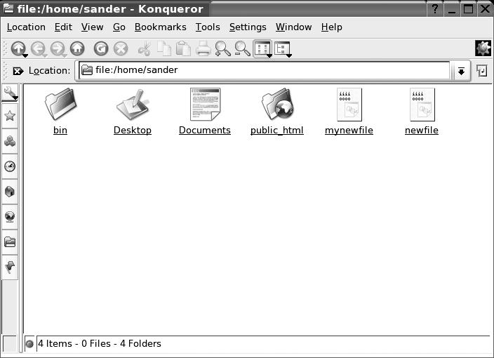 CHAPTER 4 INTRODUCTION TO SUSE LINUX ENTERPRISE SERVER 103 Figure 4-15. Working with KDE s Konqueror is easy and intuitive.