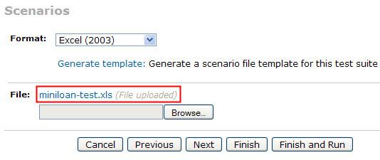 8. Click Finish and Run. 9. On the Run page, make sure that the Sample server is selected, and click Run. Decision Center may take a few seconds to complete this action.