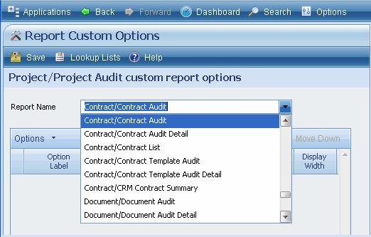 Parameters in Custom Reports To add the parameters in Costpoint CRM, complete the following steps: 1. From the Costpoint CRM Applications menu, click Configuration» General» Custom Report Options. 2.