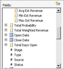 Contents of the Report Model Date/Time Fields Fields that contain a date, time, or both have a Calendar Report Builder.