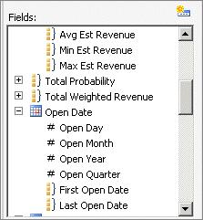 Estimated Revenue Date Example Using the Expense TransDate example, each calendar option produces the following content when added to a report: (In this example, the open date is August 21, 2009, a