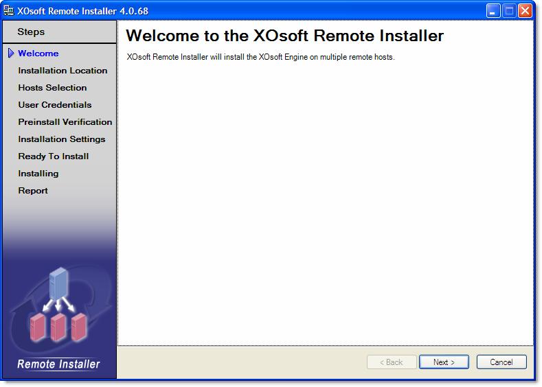 Installing XOsoft Engine on Master and Replica Servers Installing XOsoft Engine on Master and Replica Servers The following subsections describe how to install XOsoft Engine on the Master and Replica
