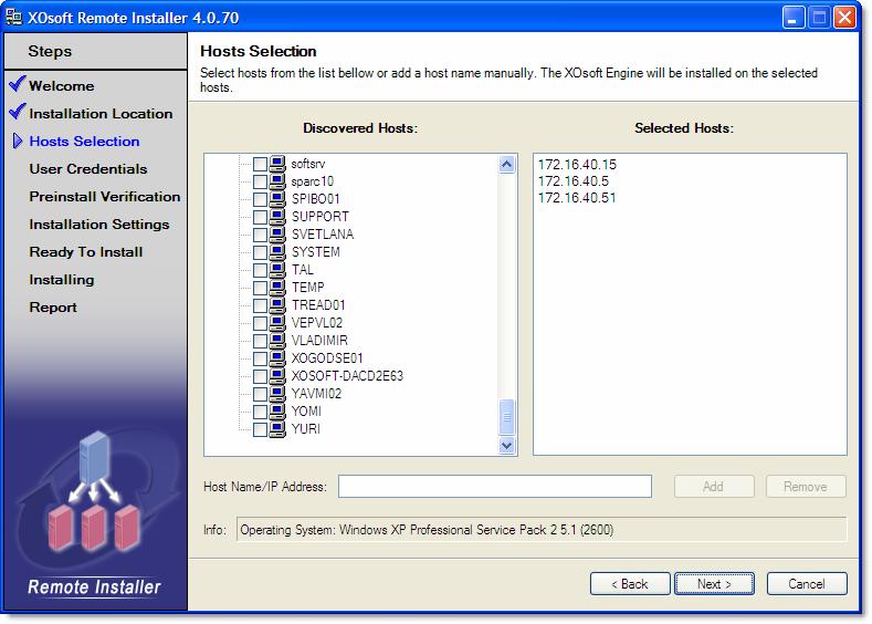 Installing XOsoft Engine on Master and Replica Servers 5.