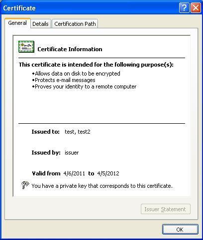 select the certificate. 7.