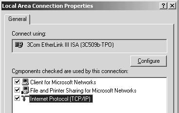 (This screen shot uses 3Com EtherLink Ethernet card model as an example). iii Select the option Obtain an IP address automatically and click OK. Click OK again to close.