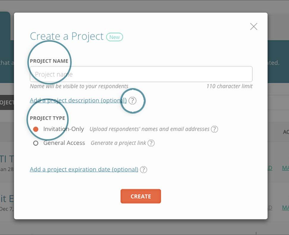 When you are finished click Create to create your project.