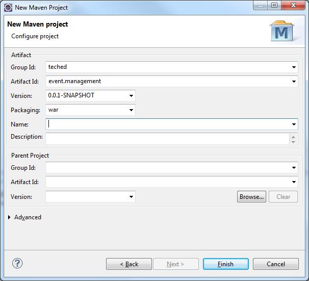 9 1.2.2 Update pom.xml File In Eclipse, in the Project Explorer, open the tree for your newly created event.