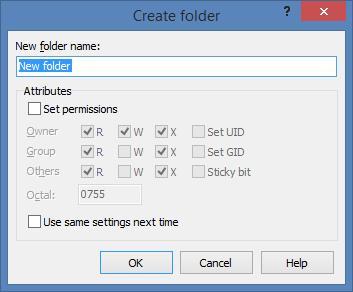 3. Enter a name for the folder in the New folder name