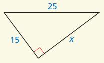 Unit 1 Supplement The Pythagorean Theorem Name Period Example 1: Using the Pythagorean Theorem Find the value of x. Decide whether the side lengths form a Pythagorean triple.