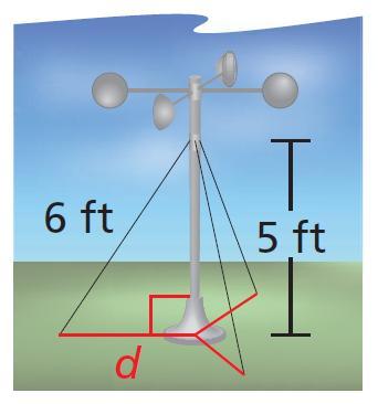 Unit 1 Supplement The Pythagorean Theorem Name Period Example 4: Solving a Real-Life Problem An anemometer is a device used to measure wind speed.