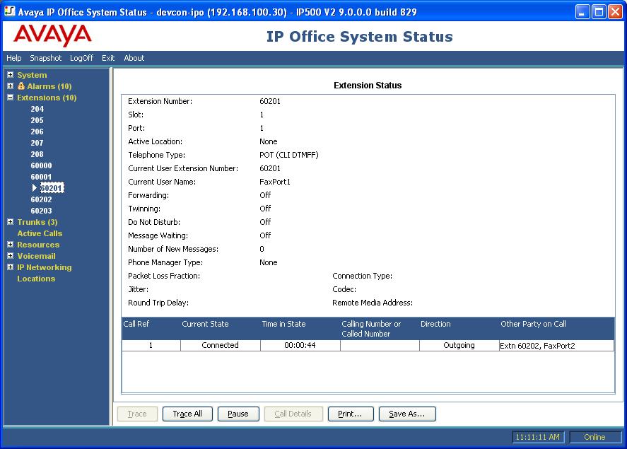 7.2. Verify Avaya IP Office From the Avaya IP Office R9 Manager screen shown in Section 5, select File Advanced System Status to launch the System Status application, and log in using the appropriate