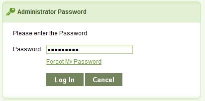 com The Administrator Login page displays. 2) Type the user name in the USERNAME box. Click Log In.