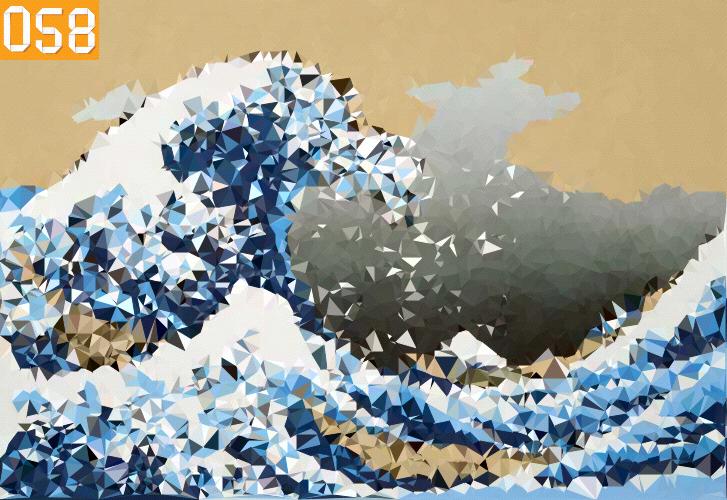 Art Competition #1 Winner Delaunay Triangulation of Great Wave