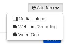 Kaltura Blackboard Mashups Select Add New Select an Option Media Upload To