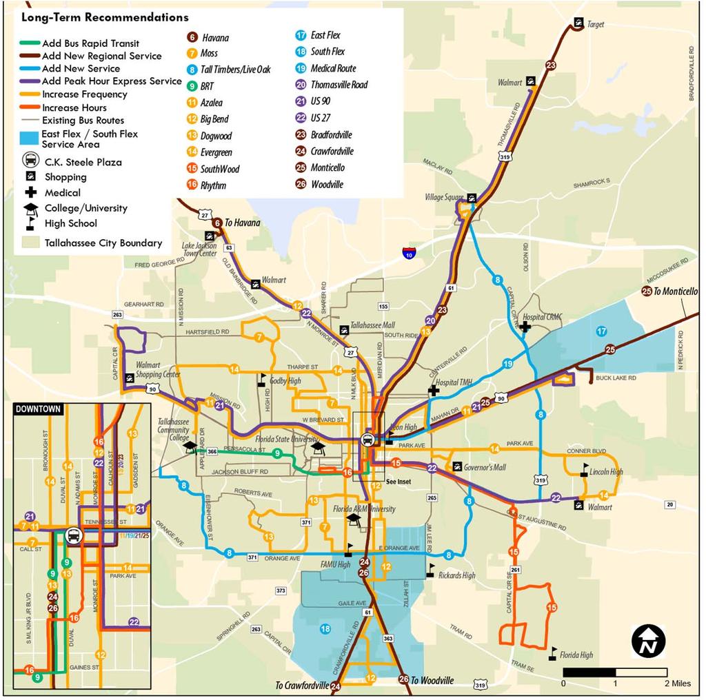 10-Year Transit Development Plan: Long Term Long-term recommendations (2022-2026) include: BRT Regional service New local