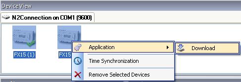 Right-click on the target FXVMA, and select Download from the application menu (Figure