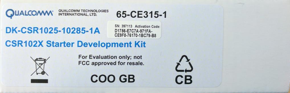 Activation Code On the side of the Development Kit box, there will be a