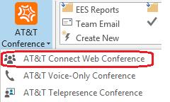 Scheduling an AT&T Connect web conference Notes: You cannot convert one of the above conference types to another conference type.
