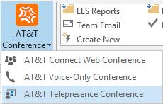 Scheduling an Intra-company AT&T Telepresence Solution conference To open a meeting from the AT&T Conference menu: or 1.