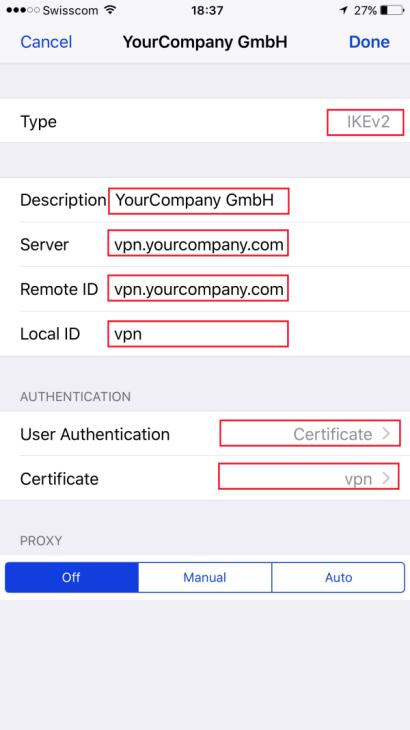 0 Local ID: Common Name of user certificate, normally vpn User Auth(.