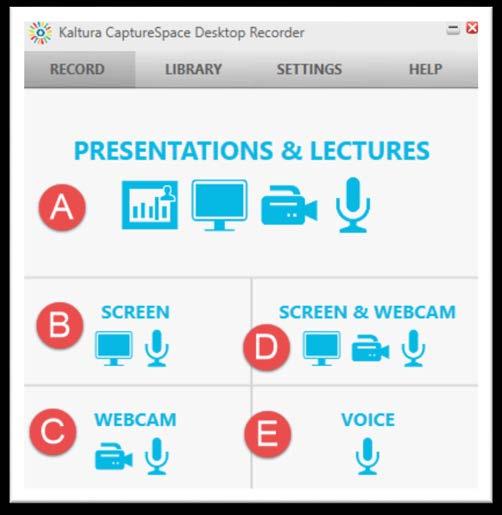 2. The first time you click on Record a Presentation, you will need to install the Kaltura CaptureSpace application. For a Windows based PC, choose the link on the bottom left.