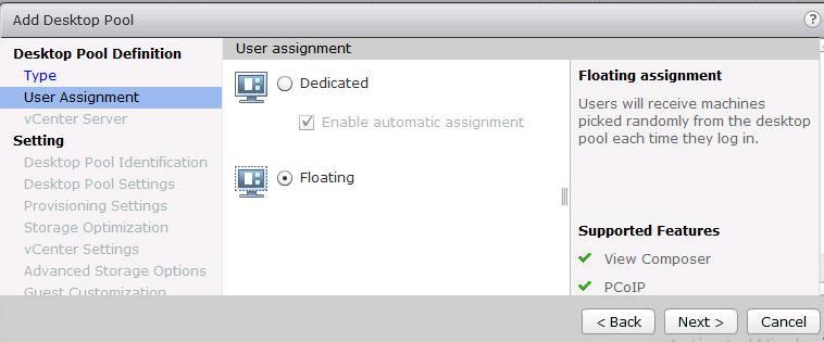 VMware Horizon View Administrator Pool Creation This section presents the steps for creating the VMware Horizon View Administrator pool. 1.