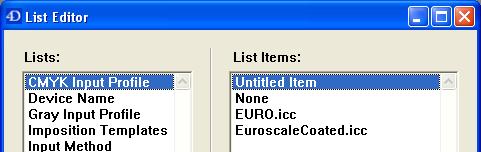 The Add and Delete buttons are used to modify the existing list items within the selected list.