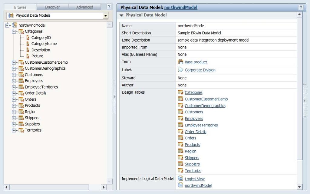 IBM MetaData Wrkbench Enablement Series Brwsing Physical Mdels frm the Metadata Wrkbench Frm the Left Navigatin Pane f the Metadata Wrkbench, select the Asset Type "Physical Data Mdels" t view a list