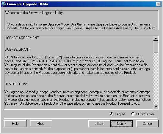 The Firmware Upgrade Utility Starting the Upgrade To upgrade your firmware: 1.