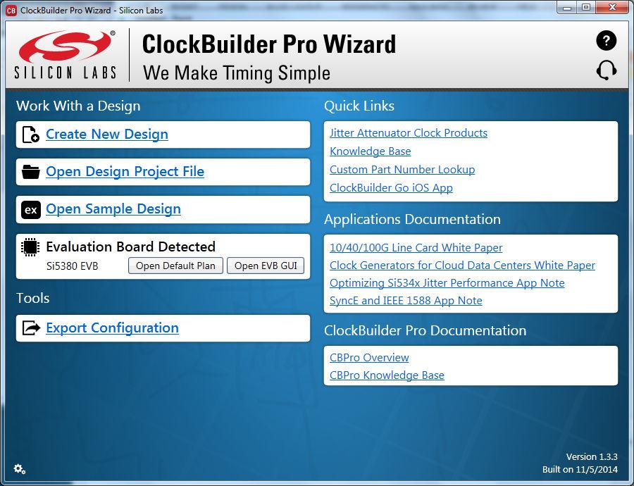 6.4 Overview of ClockBuilderPro Applications Note: The following instructions and screen captures may vary slightly depending on your version of ClockBuilder Pro.