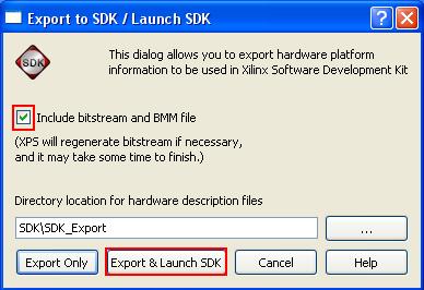 Figure 6-9. Export to SDK and Launch SDK ❸ In C/C++ perspective ( file to recompile ), open lab5.