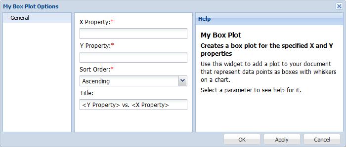 ${Param:X Property} This will automatically generate the title based on the X and Y properties specified in the Insight web client. 14.