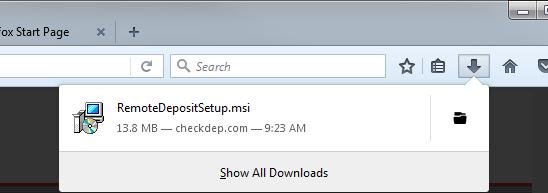 Chrome Users Users should follow all instructions in the window after installing the Remote Deposit Scanner Service.