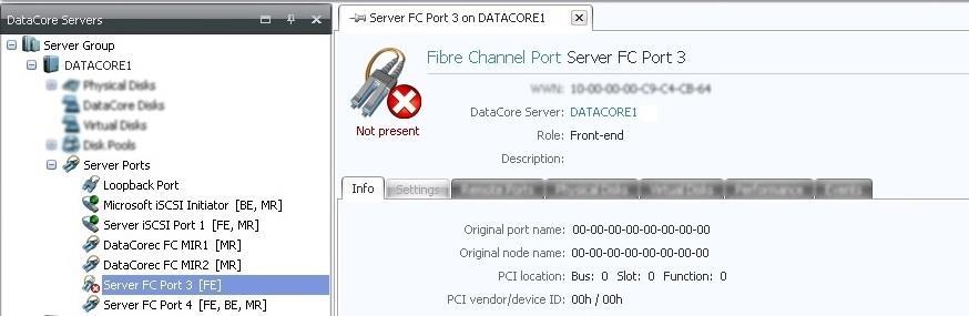 Replacing the DataCore fibre channel driver It may take a few moments for the SANsymphony Console to update the fibre
