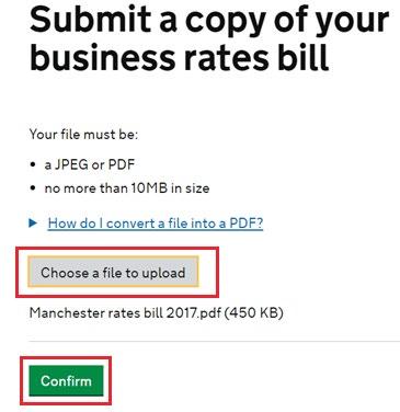 Ideally we recommend that you have a scanned copy of your business rates bill saved to your computer for this section.