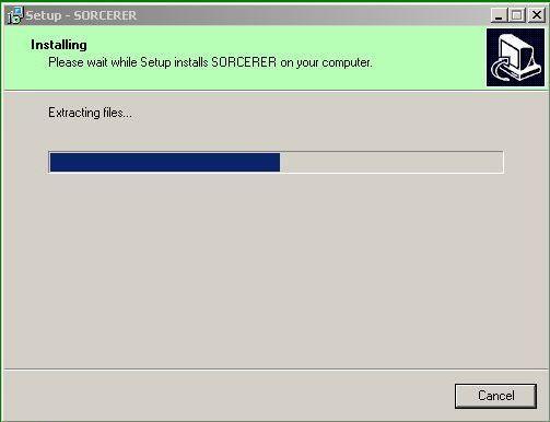 setup wizard undertakes file extraction.