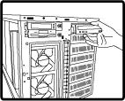 25 HDD or CD-ROM, it should release the 5.25 device frame from the cabinet body first. The 5.