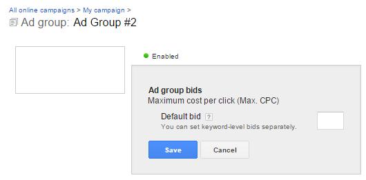 Ad group bid You can also customize the bid on an ad group level: Keyword bid And you can also change bid on keyword