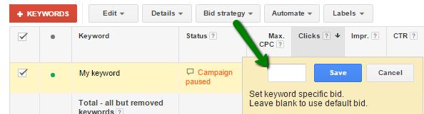 Bidding strategy Using the shared library option, you can create bidding strategies that can later be applied in the
