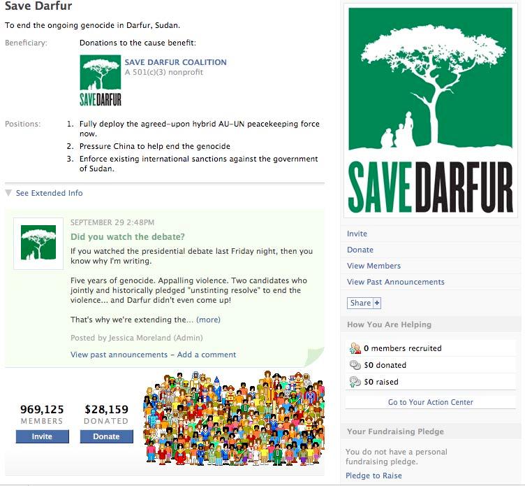 What s possible? Save Darfur: 10 Days to $415,000 (hint: it wasn t through Facebook) Power of Email vs.
